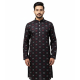 সূতি পাঞ্জাবী (কালো প্রিন্ট) - Image 2